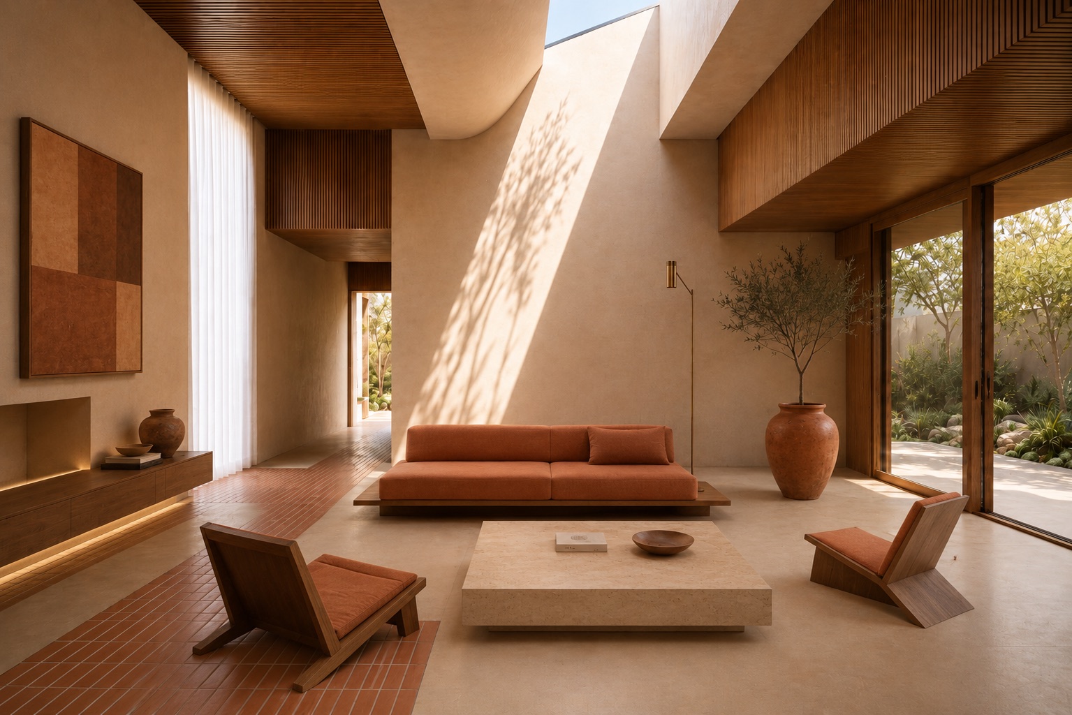 Minimalist, terracotta